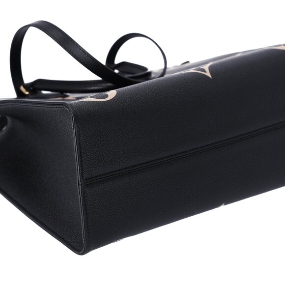 Louis Vuitton Empreinte Giant Monogram On The Go MM Shoulder Tote Black Beige - Picture 8 of 13